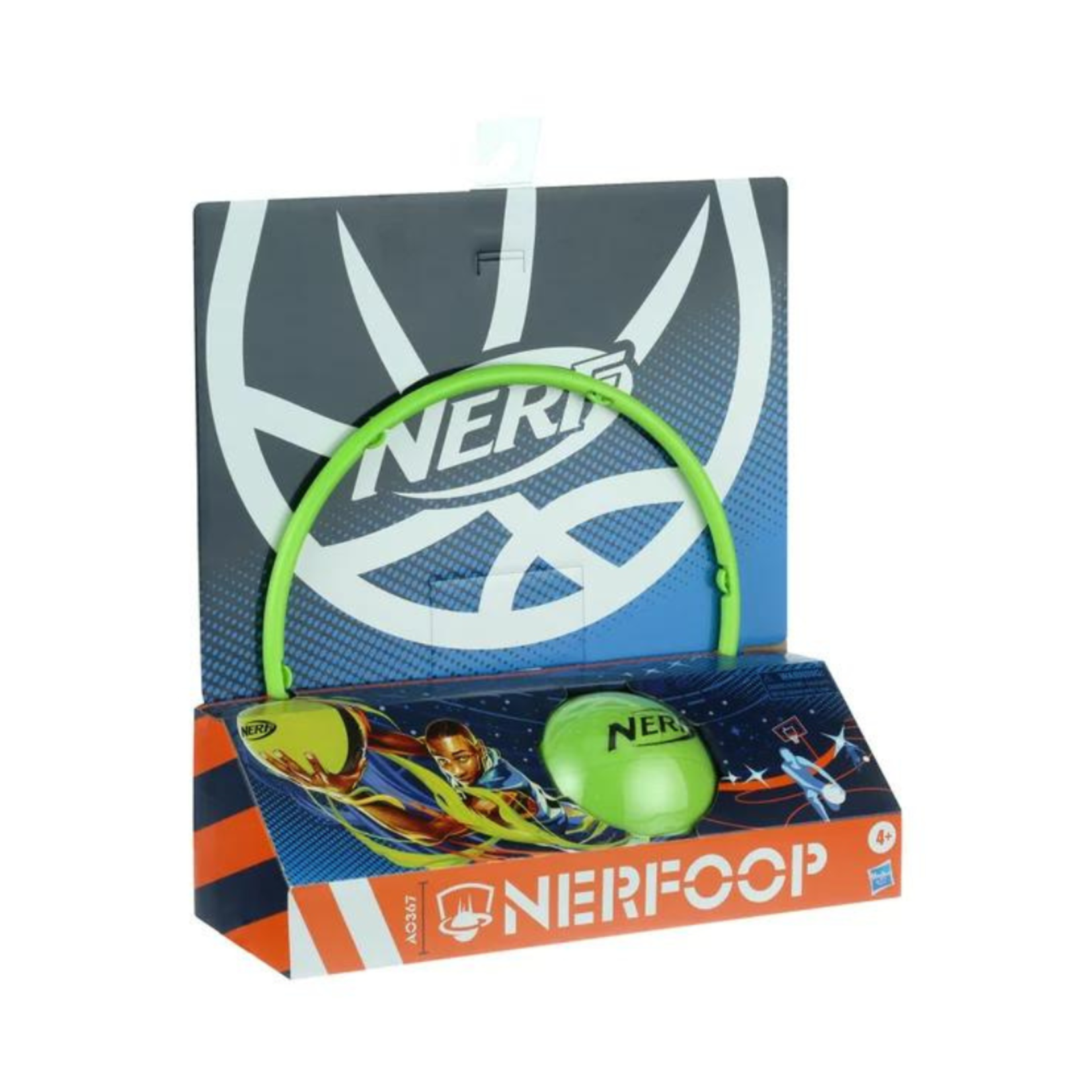 Nerf Nerfoop Classic Mini Foam Basketball and Hoop- Green