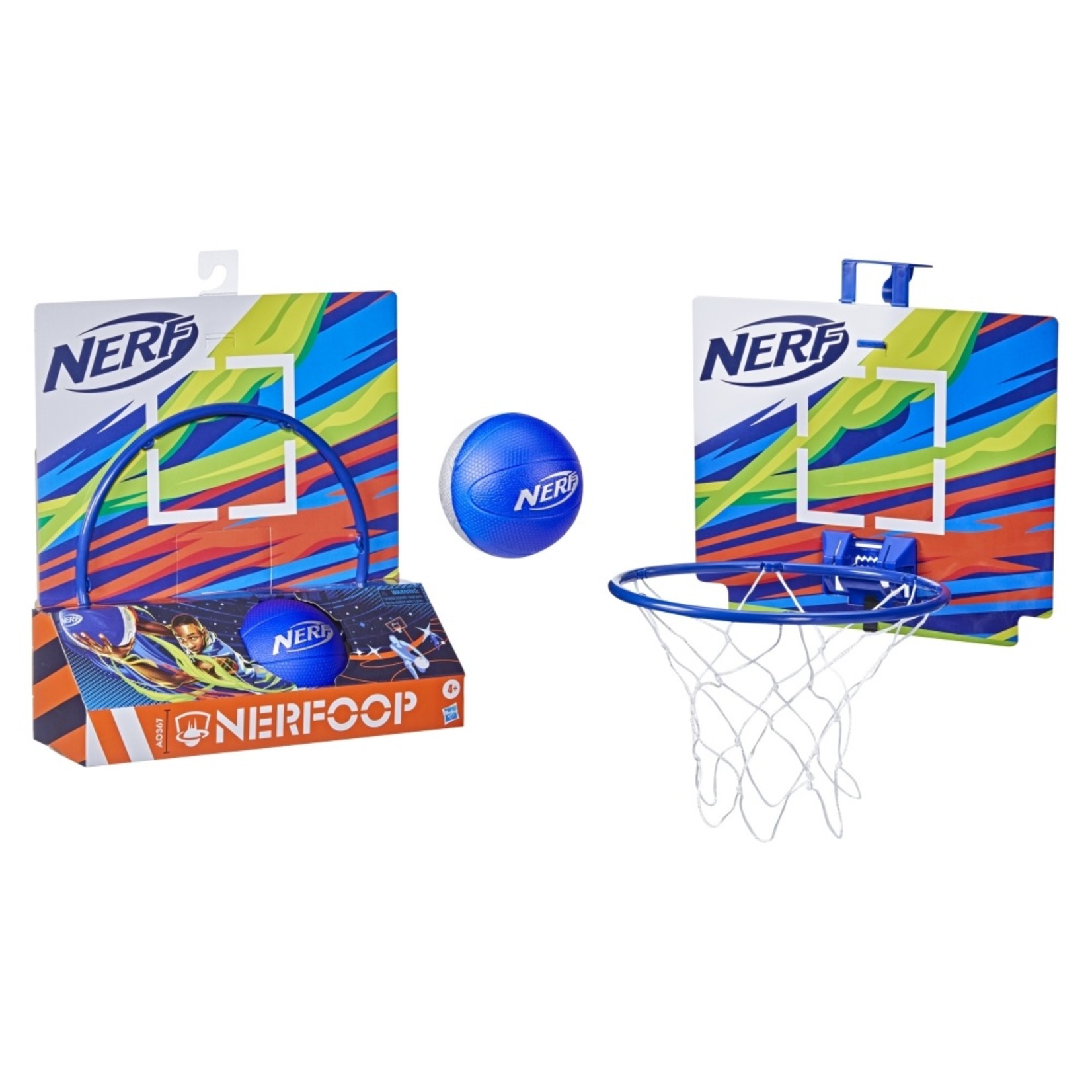 Nerf Nerfoop Classic Mini Foam Basketball and Hoop- Blue