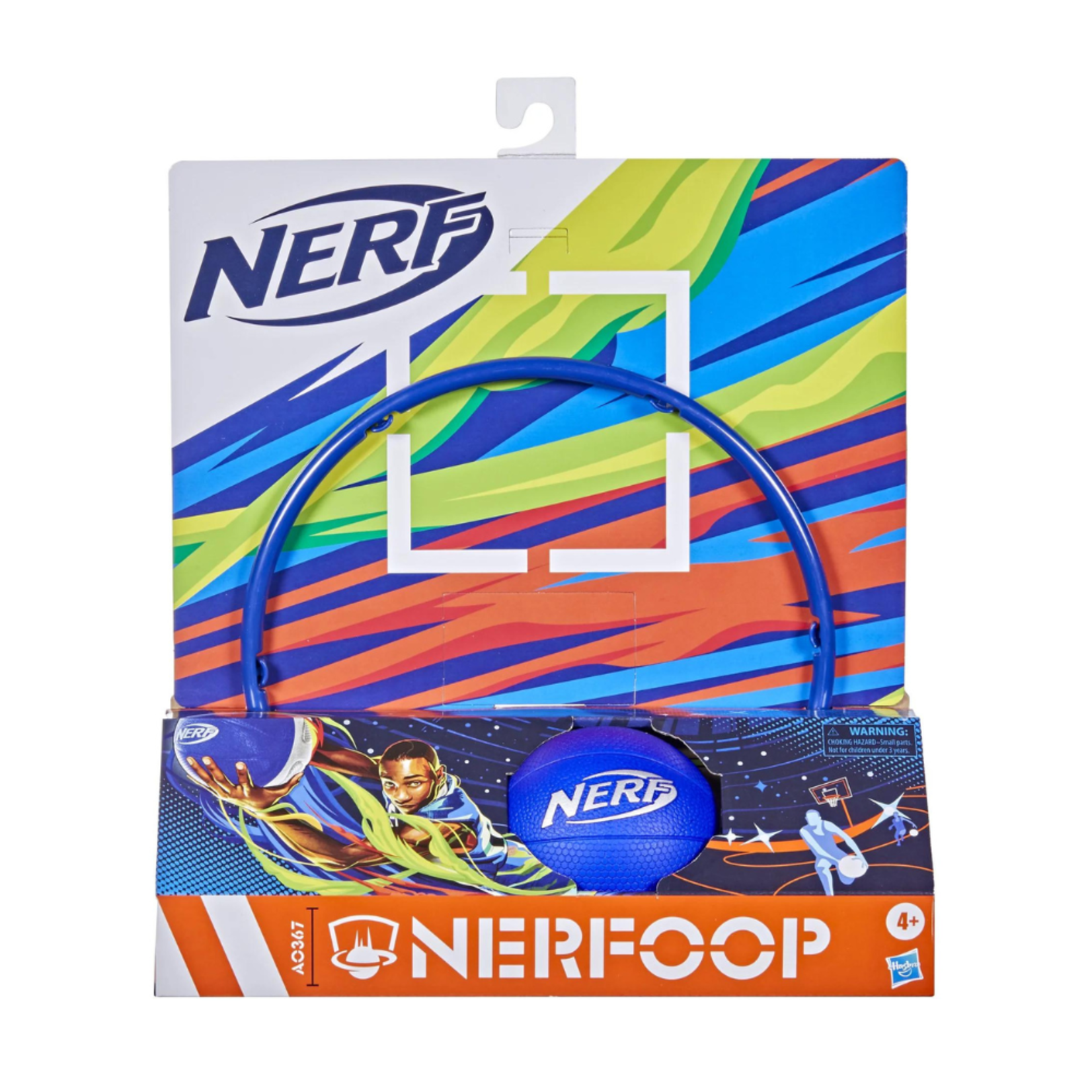 Nerf Nerfoop Classic Mini Foam Basketball and Hoop- Blue