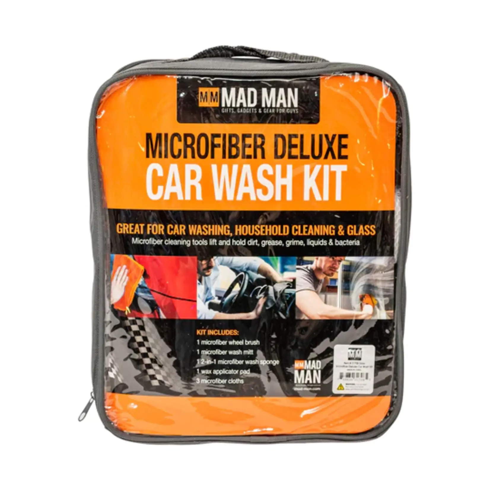 Mad Man Microfiber Deluxe Car Wash Kit- Gray