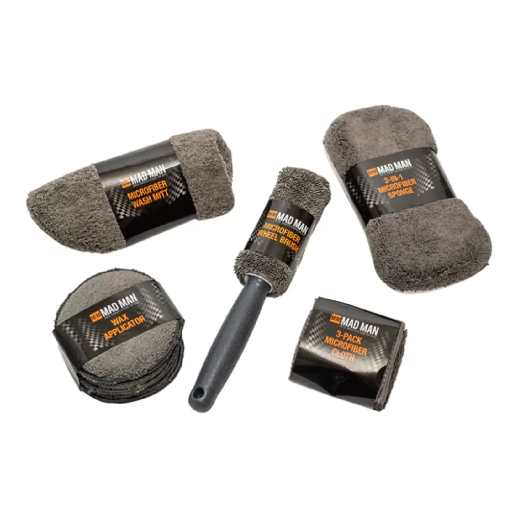 Mad Man Microfiber Deluxe Car Wash Kit- Gray