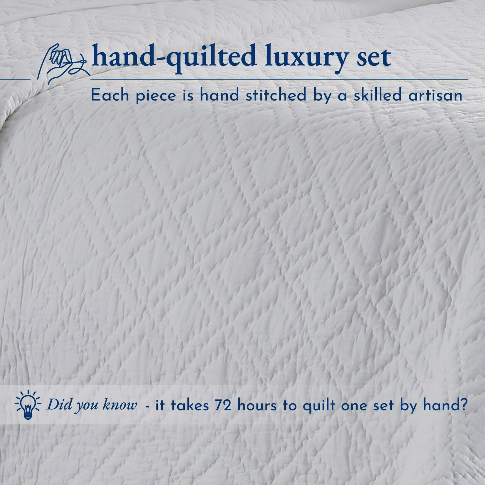 California Design Den Cotton Hand-Quilted 3 Pc Set - King - White