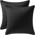 Dezene Decorative Pillow Covers 16x16 Black: 2 Pack