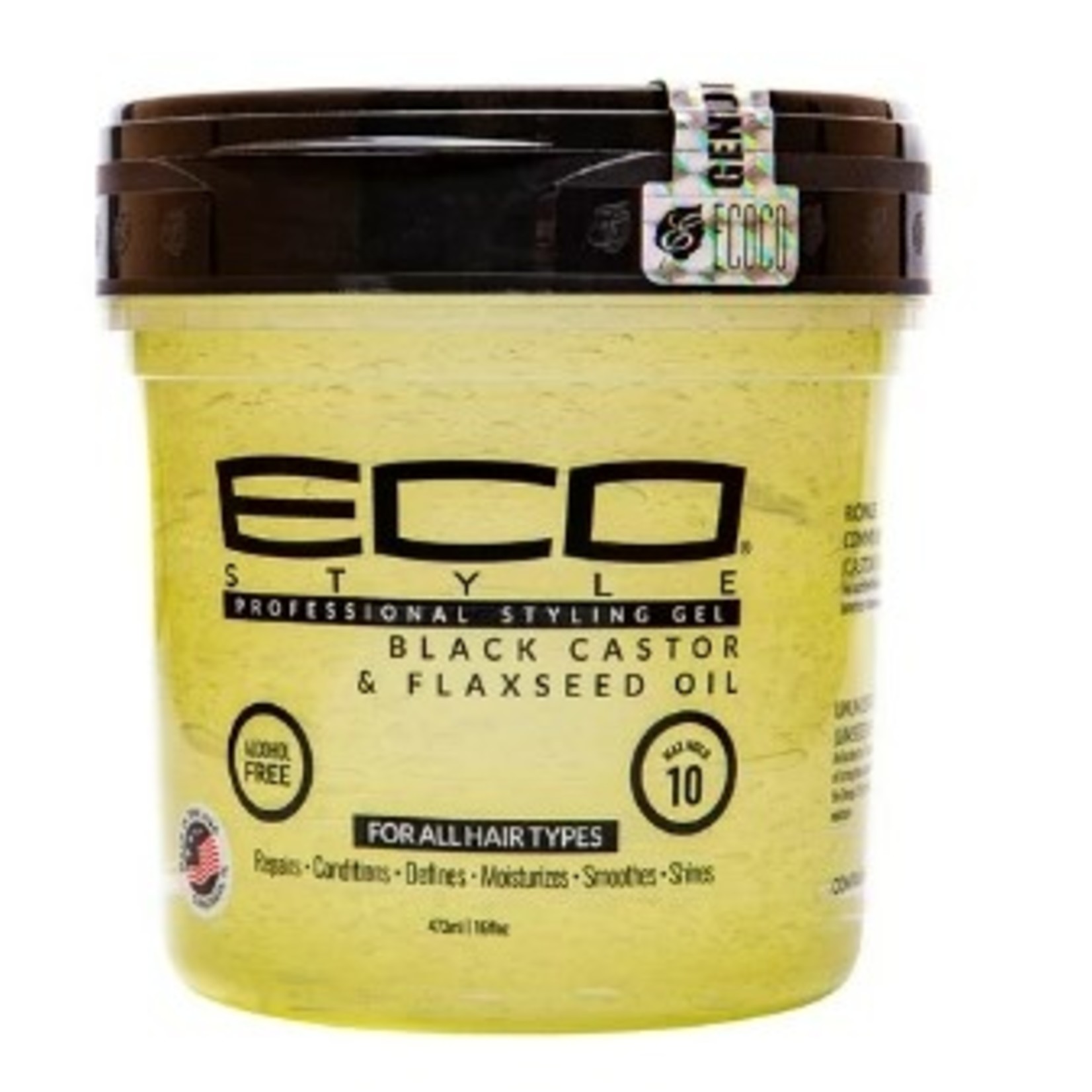 Eco Style Eco Style Gel Black Castor & Flaxseed Oil - 16 oz