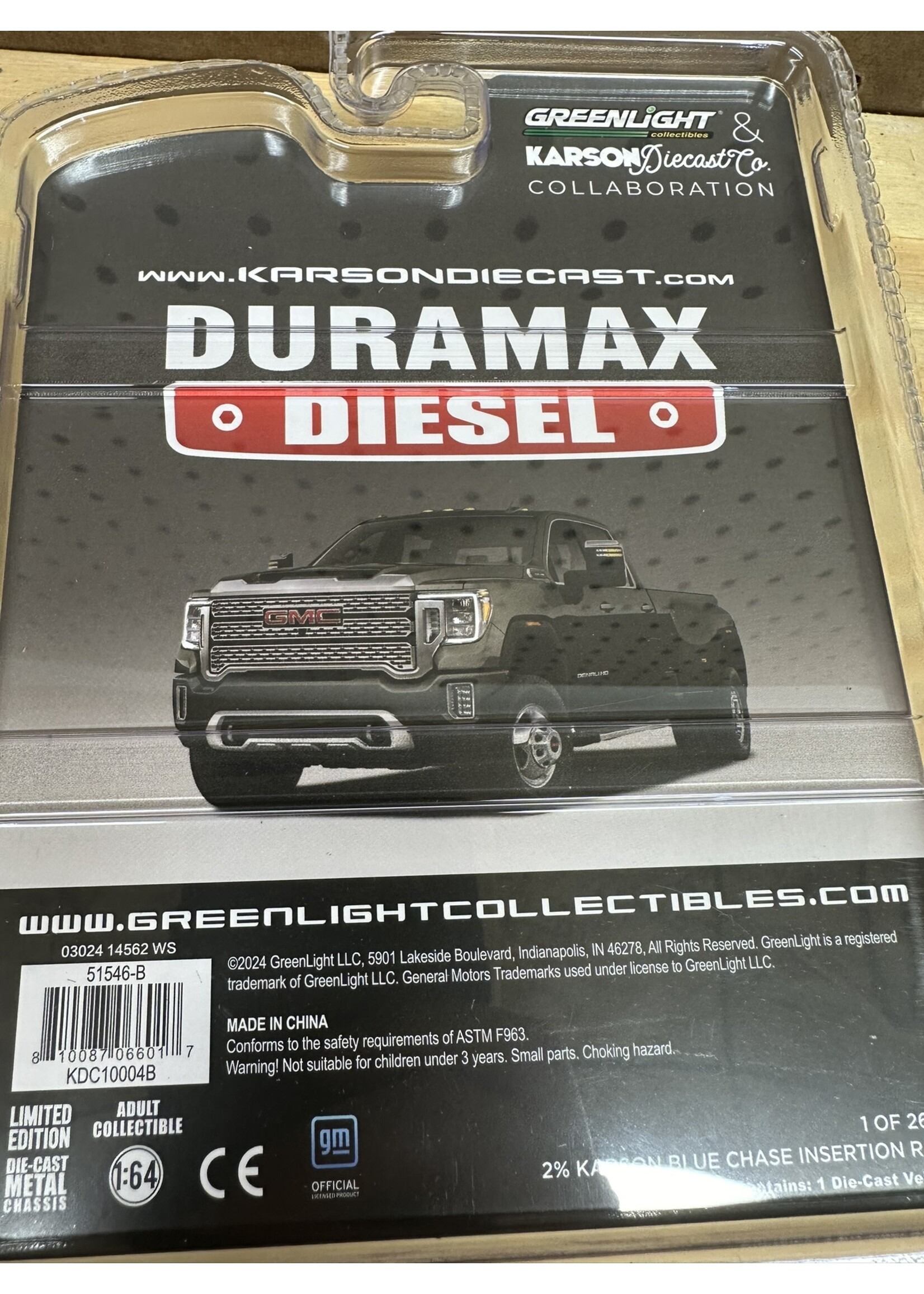 GMC 1/64 2022 GMC Sierra 3500 Denali Dually, Forest Metallic