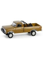 Ford 1/64 1979 Ford F250 Ranger Lifted with Rollbar Mounted Spare Tire, Gold Metallic, All-Terrain Series 16