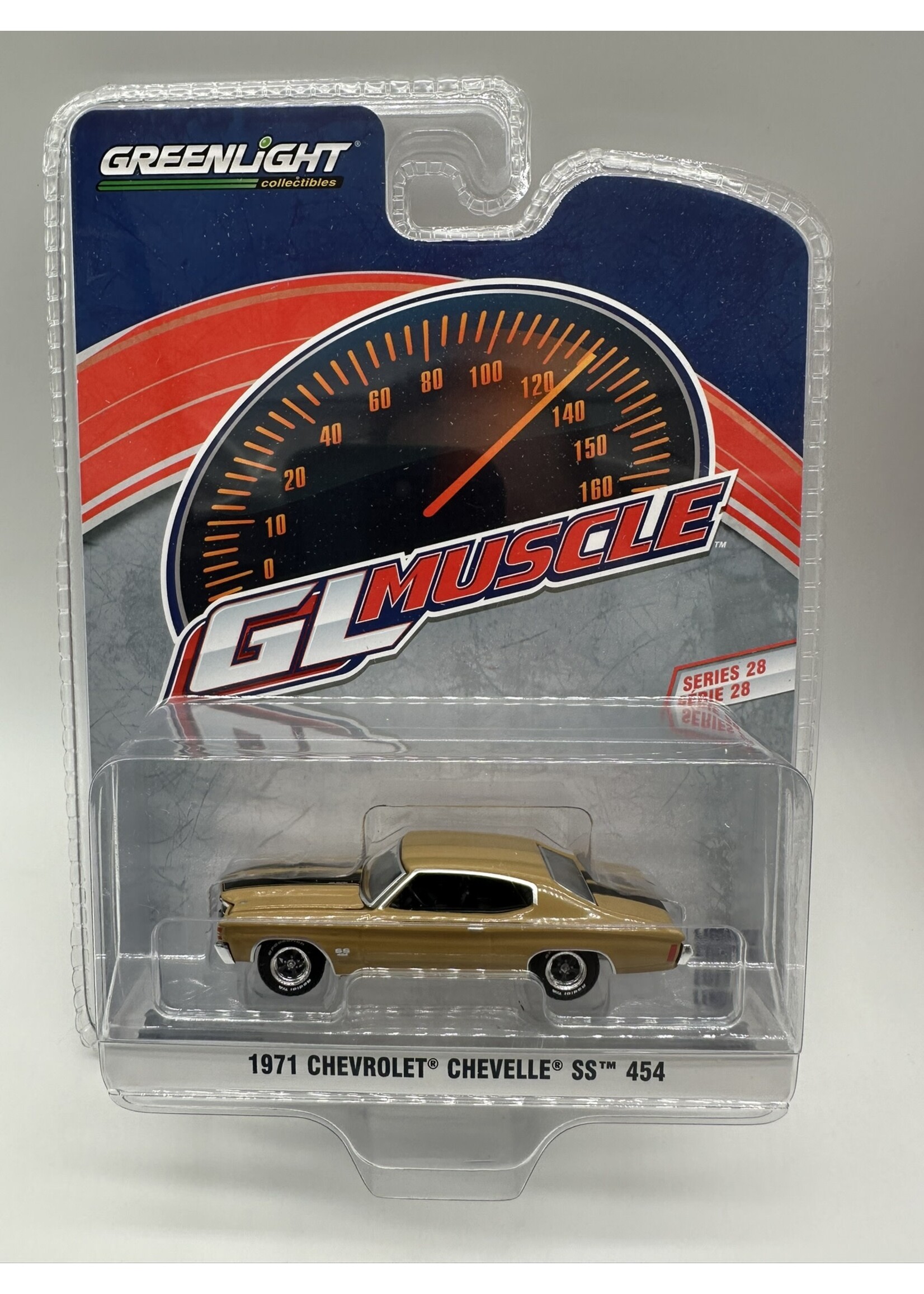 Chevrolet 1/64 1971 Chevrolet Chevelle SS 454, Placer Gold, GreenLight Muscle Series 28