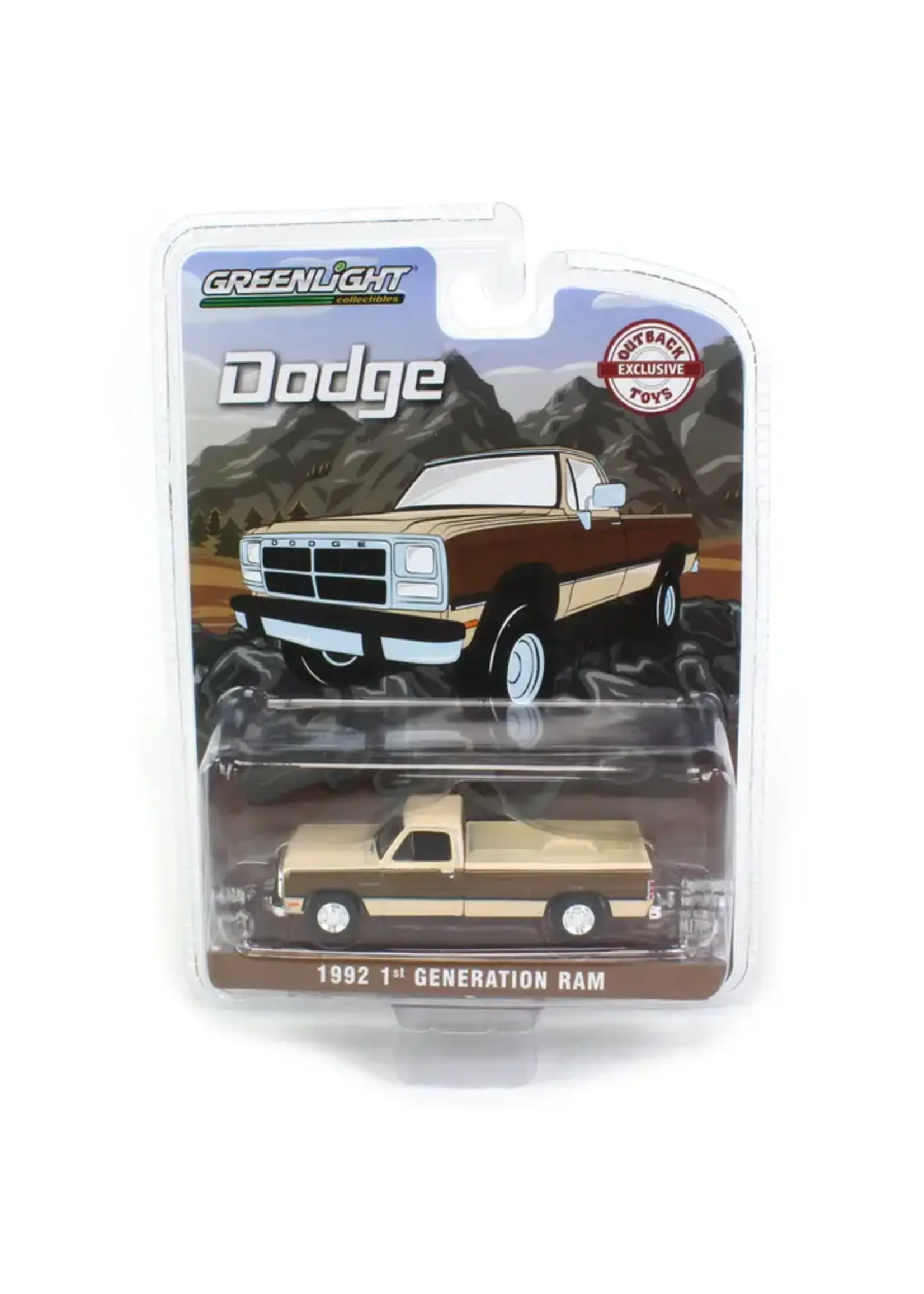 Ram 1/64 1992 Dodge Ram 1st Generation, Two Tone Brown, Outback Toys Exclusive