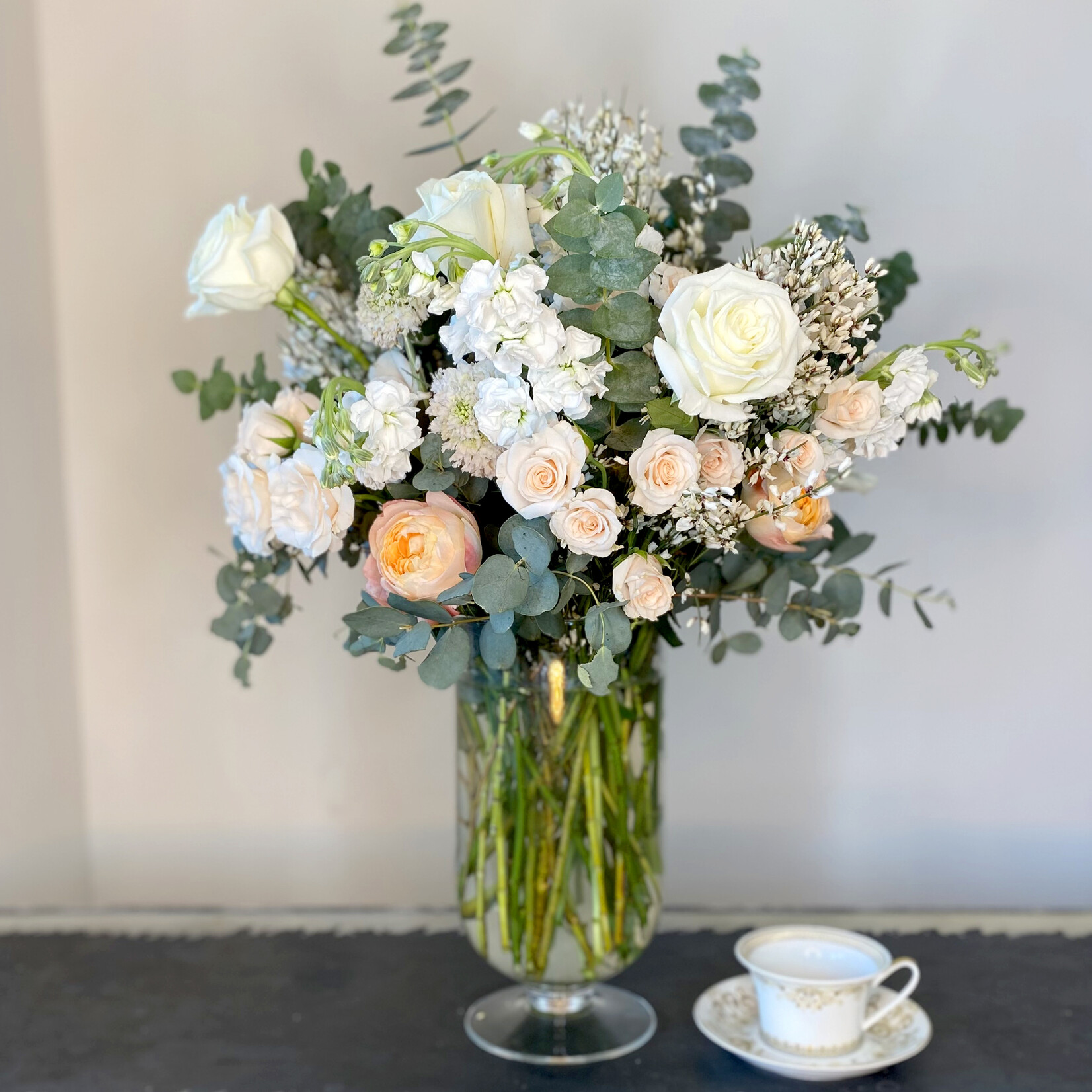 Luxe Sized Flower Arrangements – Neutral Tones: $200 - $250