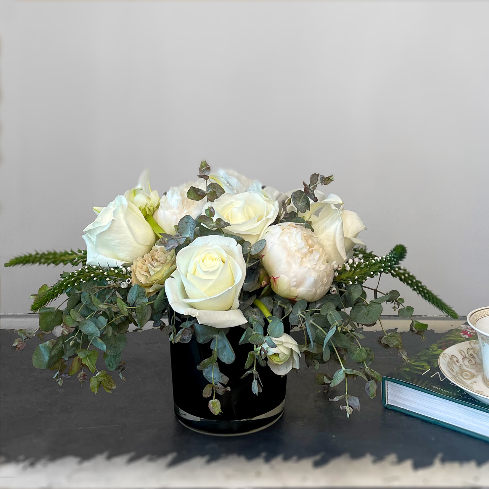 Standard Sized Flower Arrangement – Neutral Tones: $85 - $110