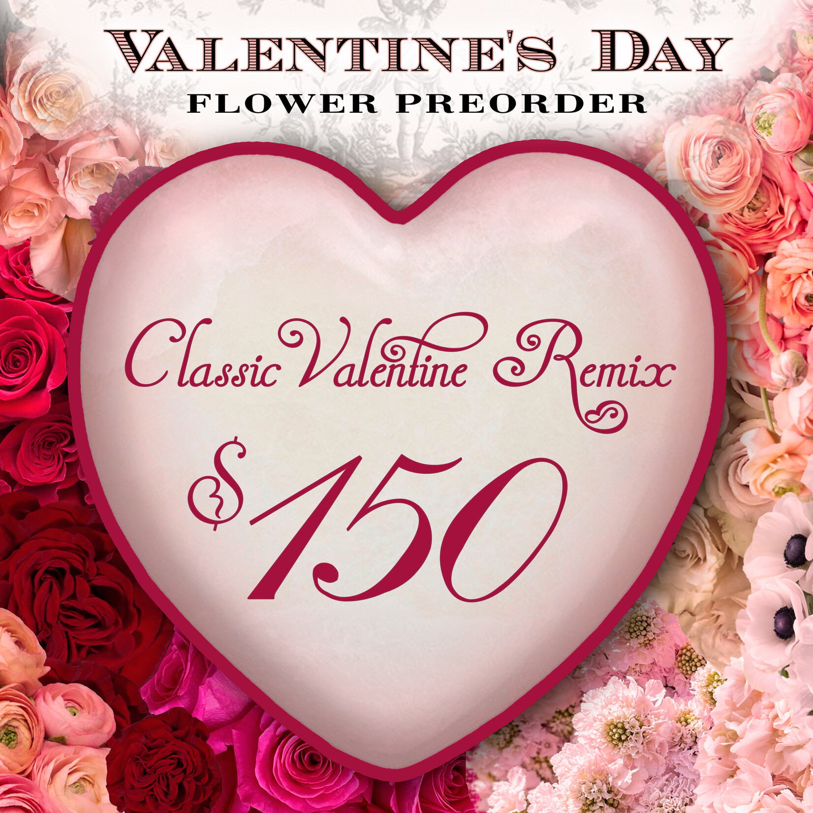 $150 Valentine's Day Flower Arrangement