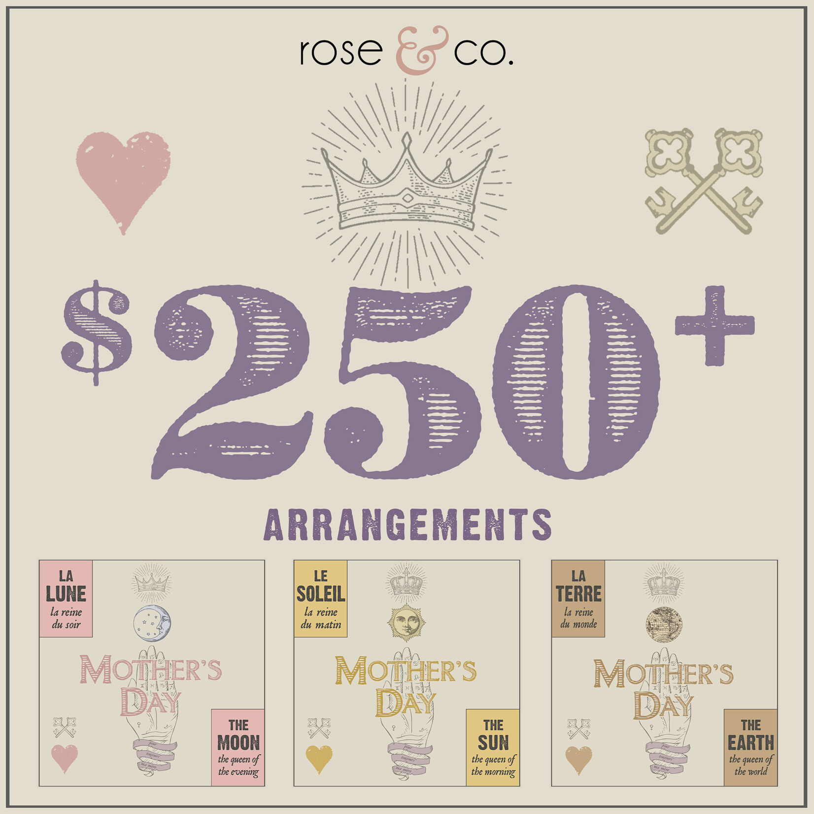 $250 (+) Sized  Mother's  Day Flower Arrangements