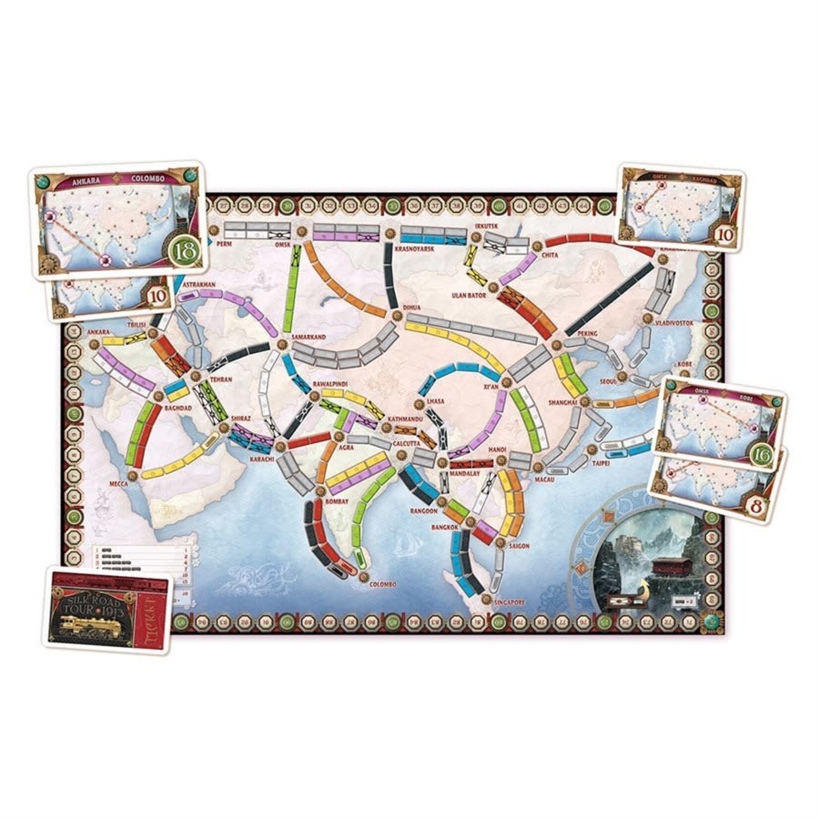 Asia, Map #1 - Ticket to Ride Expansion (ML)