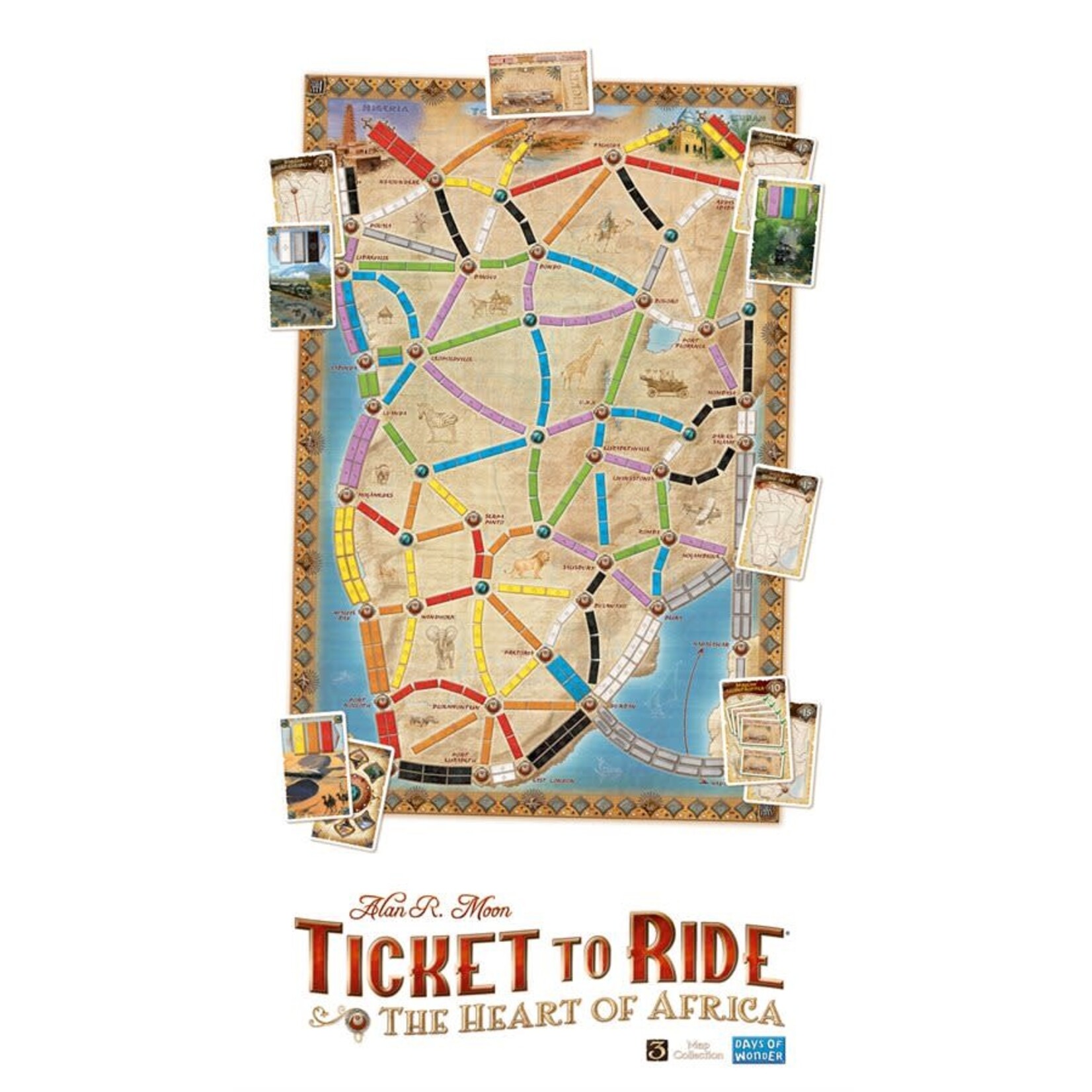 The Heart of Africa, Map #3 - Ticket to Ride Expansion (ML)