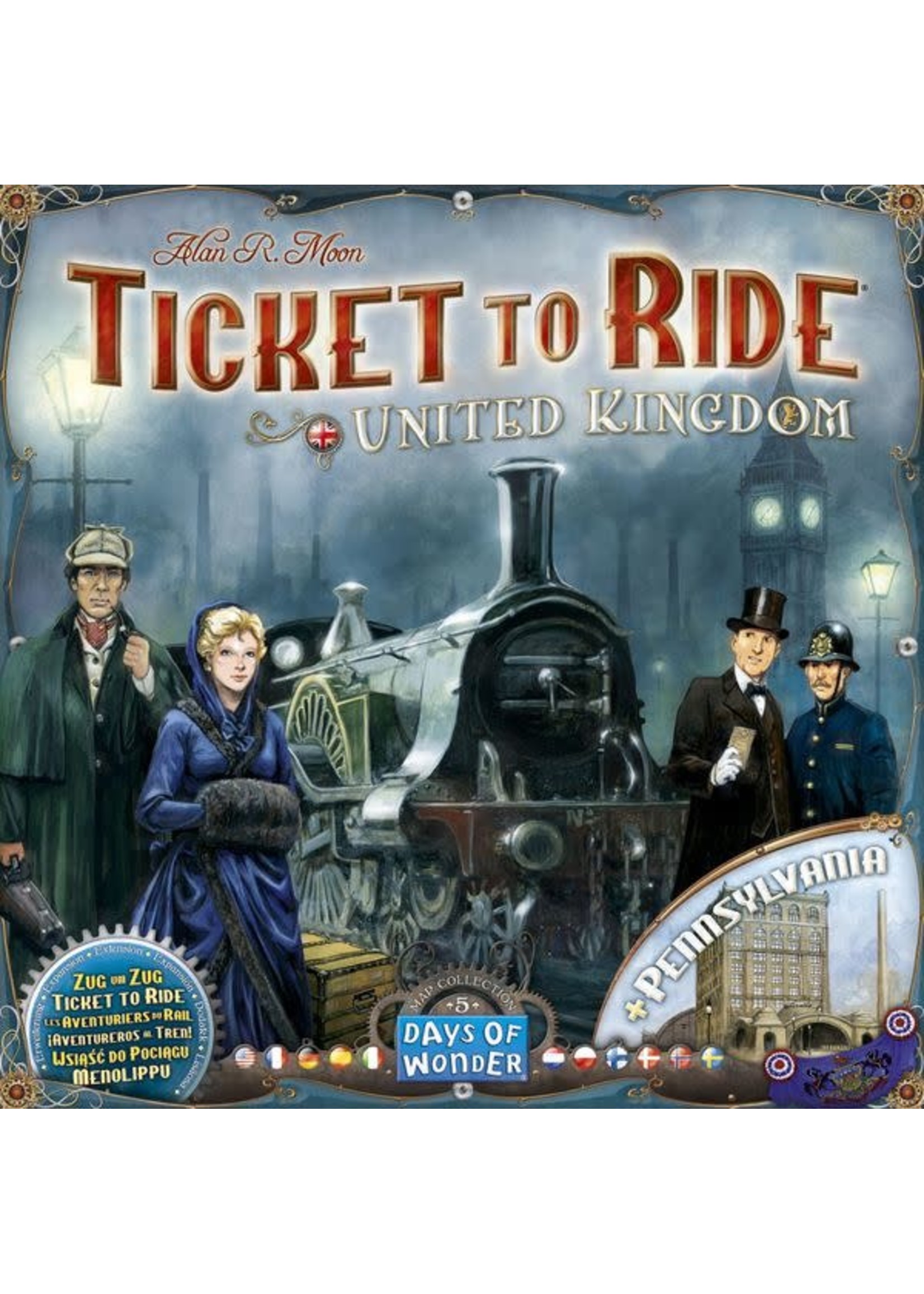 Days of Wonder United Kingdom / Pennsylvania, Map #5 - Ticket to Ride Expansion (ML)