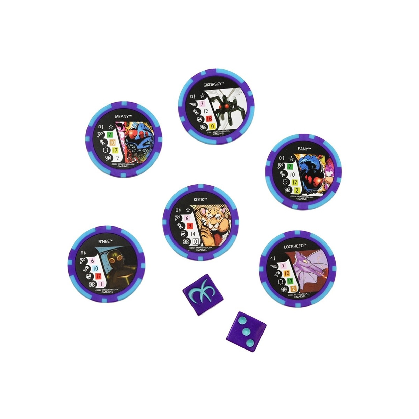 WizKids X-Men: Rise and Fall - Ensemble de dés et jetons pour Heroclix
