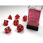 Translucent: Red/White - Set of 7 Polyhedral Dice by Chessex