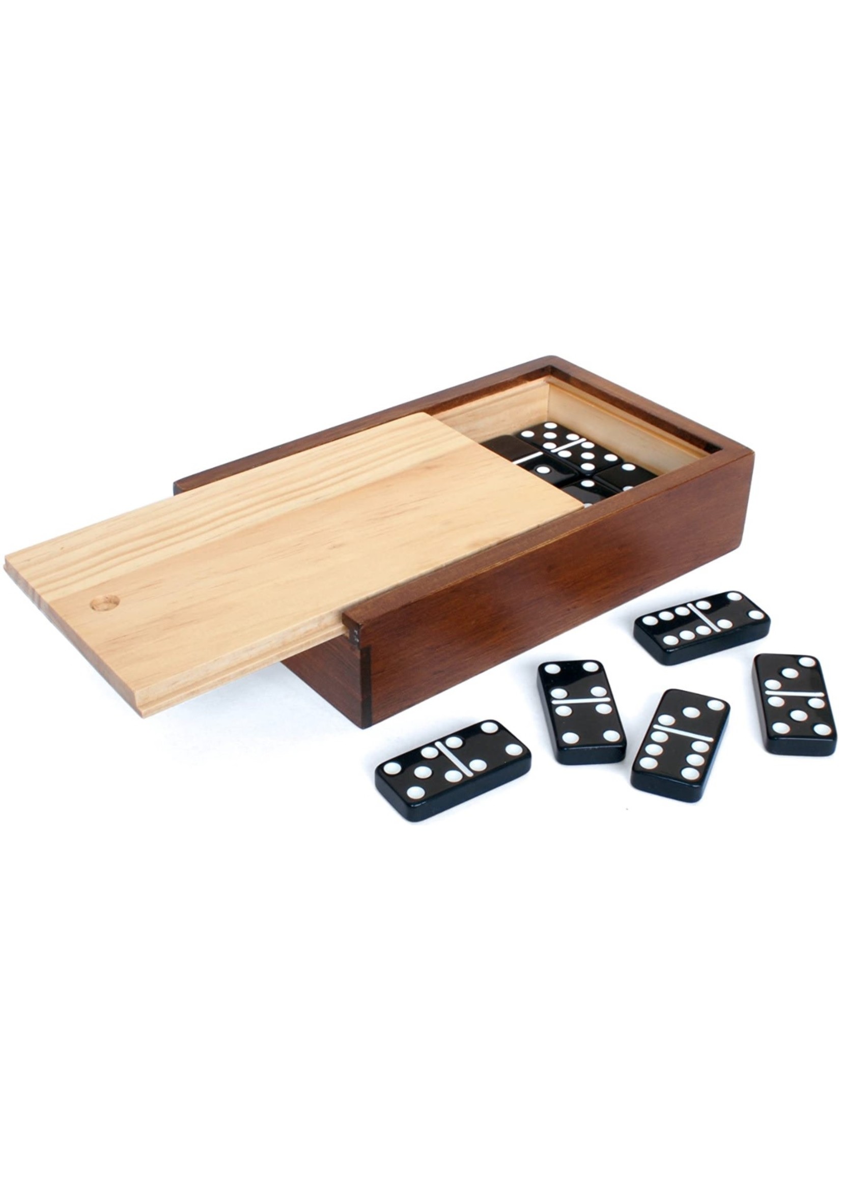 WE Games Dominos dans une boîte en bois de WE Games