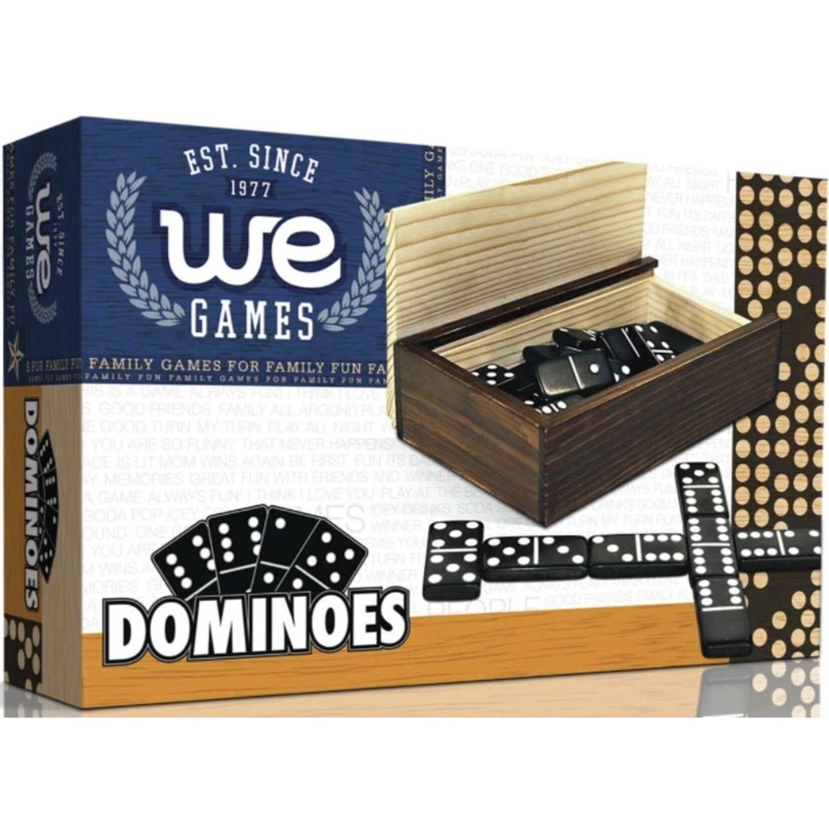 Dominoes in wooden box by WE Games