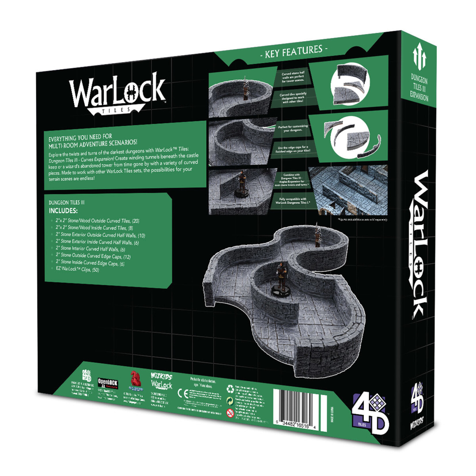 WizKids Warlock Tiles - Dungeon Tiles III: Curves Expansion