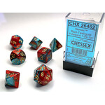 Gemini Red-Teal/gold- Set of 7 Polyhedral Dice by Chessex