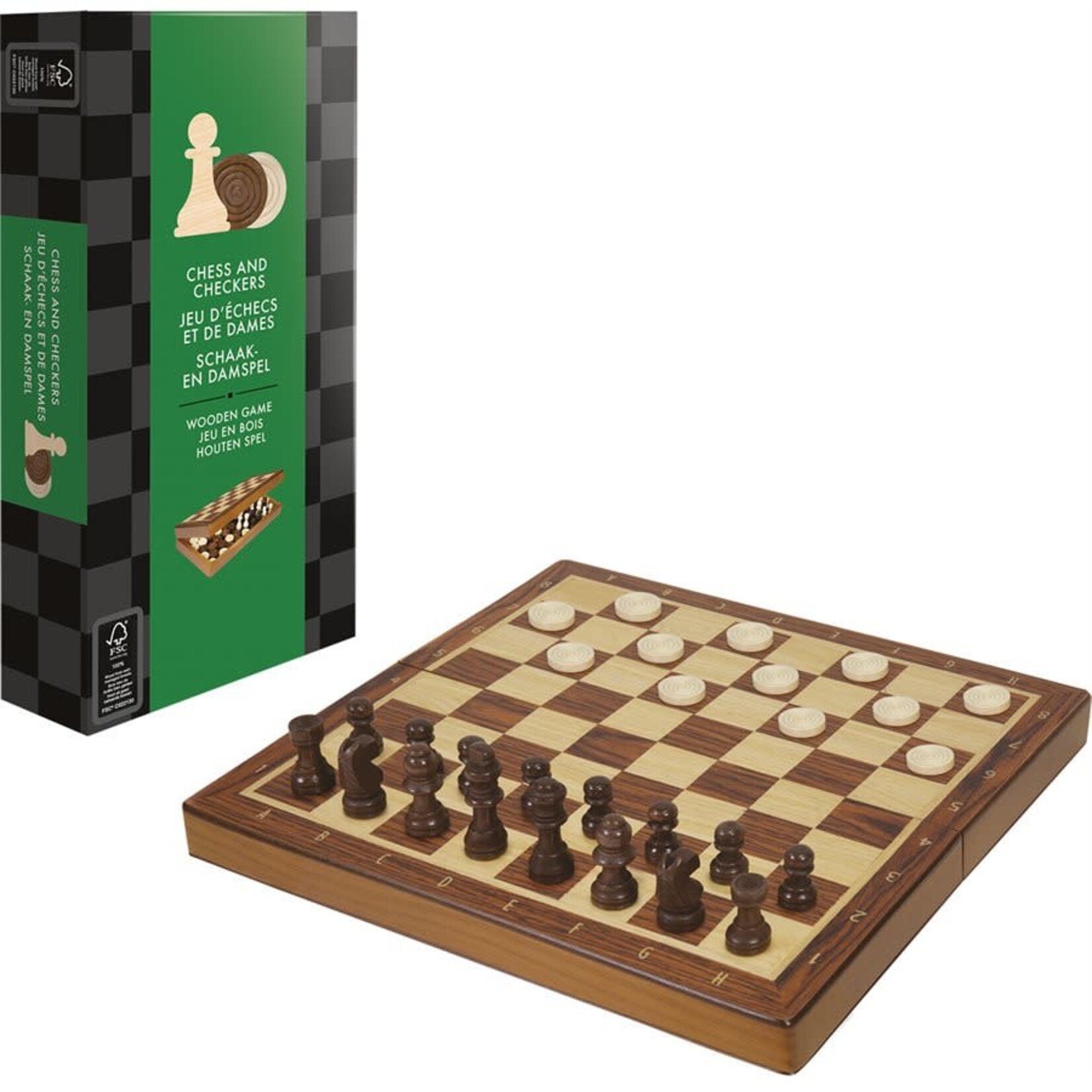 Wooden Chess and Checkers - Foldable version (ML)