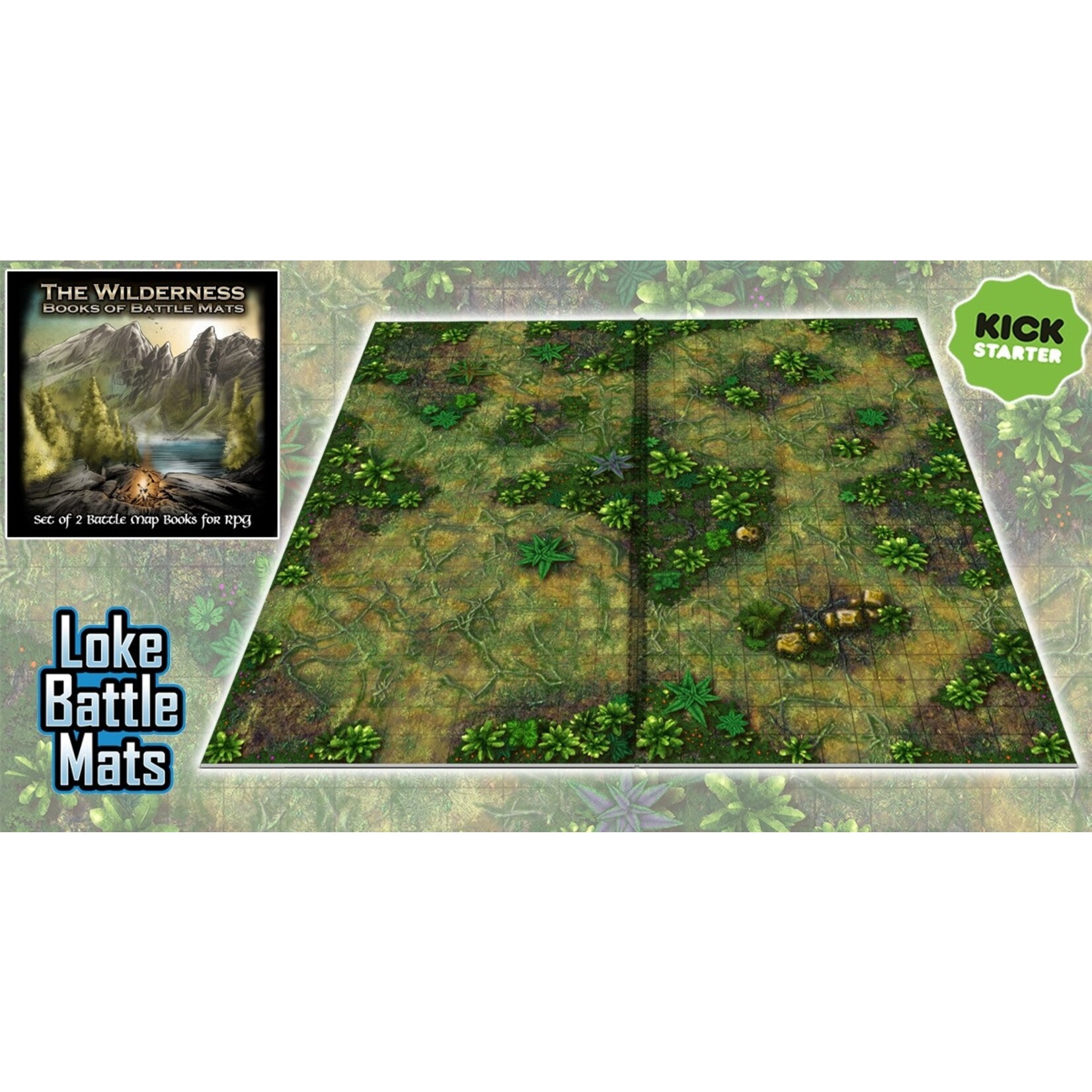 The Wilderness : Books of Battle Mats - Sets of 2 Battle Map Books for RPG - Loke Battle Mats