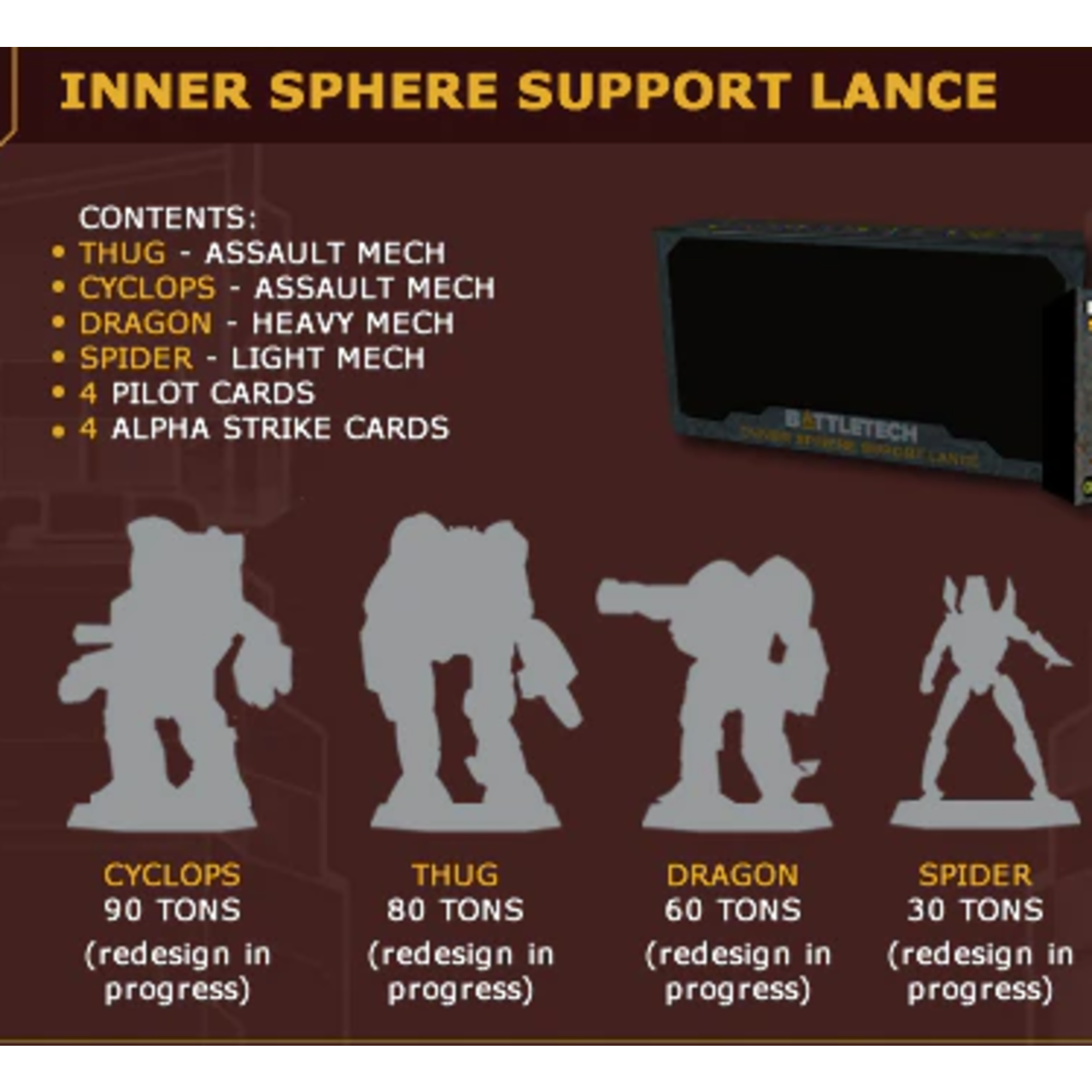 Catalyst Game Labs Inner Sphere Support Lance - Battletech