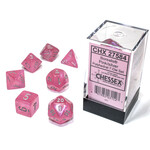 Borealis Pink/Silver: Set of 7 Polyhedral Dice by Chessex
