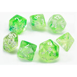 Nebula Spring/white: Set of 7 Polyhedral Dice by Chessex