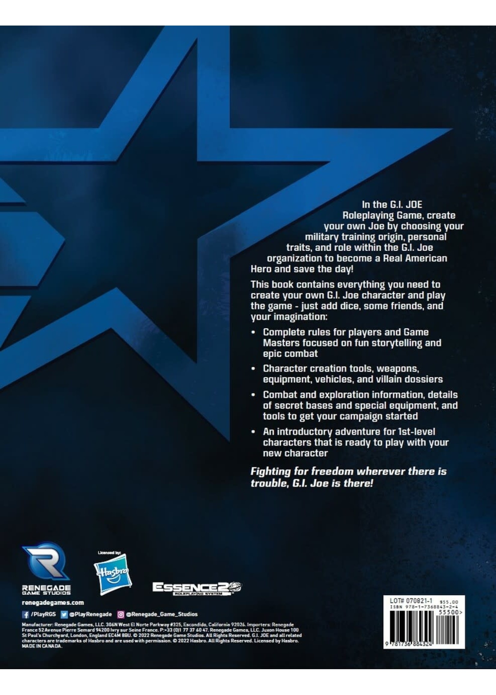 Renegade Game Studios G.I. Joe Roleplaying Game Core Rulebook (ENG)