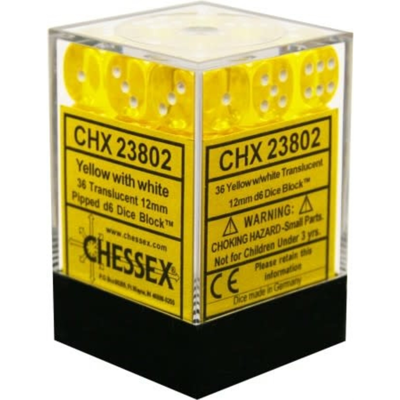 Translucent Yellow/White - Ensemble de 36d6 12 mm