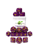 Role 4 Initiative Opaque Dk Purple with Yellow Numbers - Set of 15 Dice - Role 4 Initiative