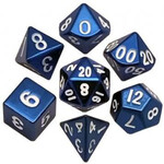 Kit de 7 dés polyhédriques en métal - bleu éclatant MDG
