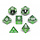Kit de 7 dés polyhédriques en métal - vert éclatant MDG