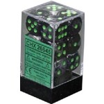 Gemini Black-Grey/green - Ensemble de 12d6 16mm