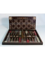 World Wise Backgammon - Flowered Decoupage with Chessboard Back, 19"