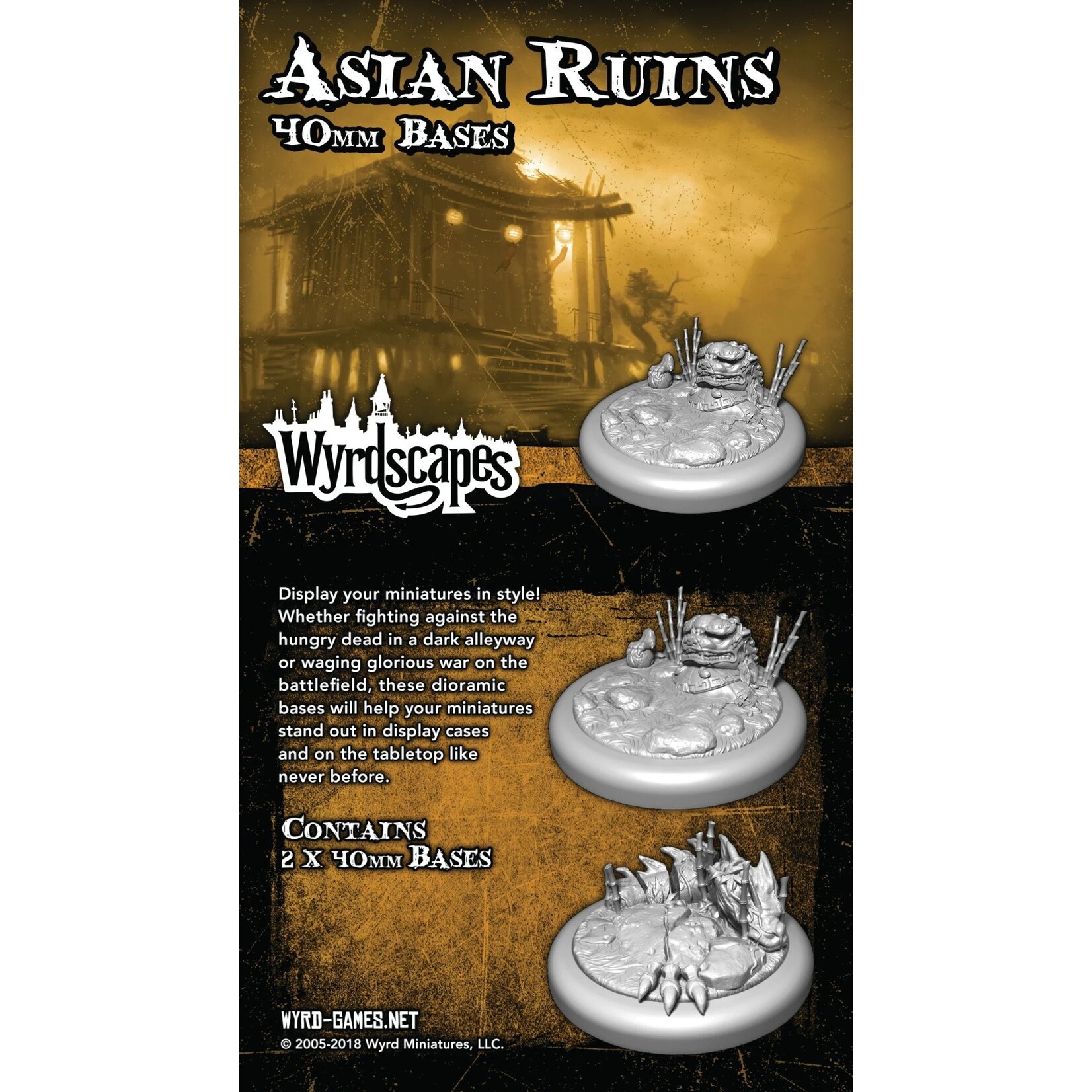 Wyrd Games Asian Ruins 40mm Bases (2) - Wyrdscapes