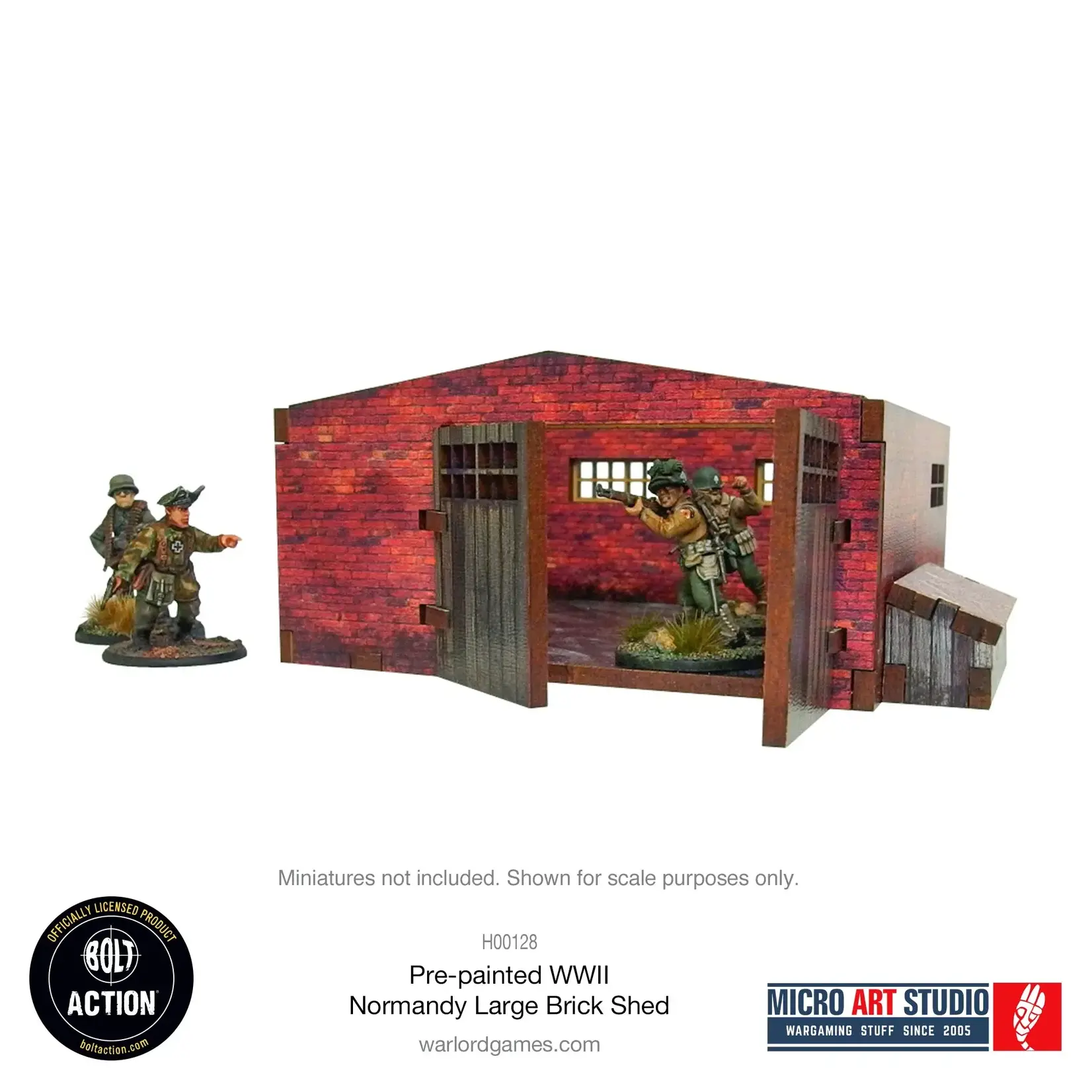 Micro Art Studio Large Brick Shed, pre-painted - WW2 Normandy