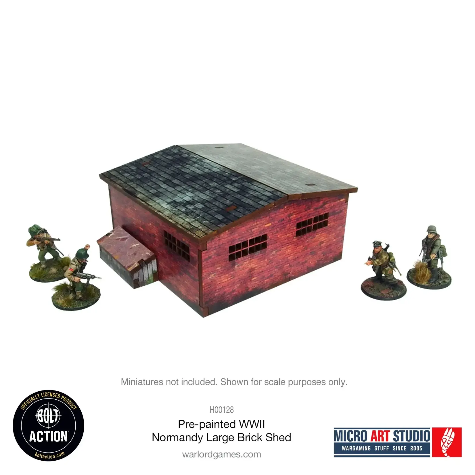 Micro Art Studio Large Brick Shed, pre-painted - WW2 Normandy