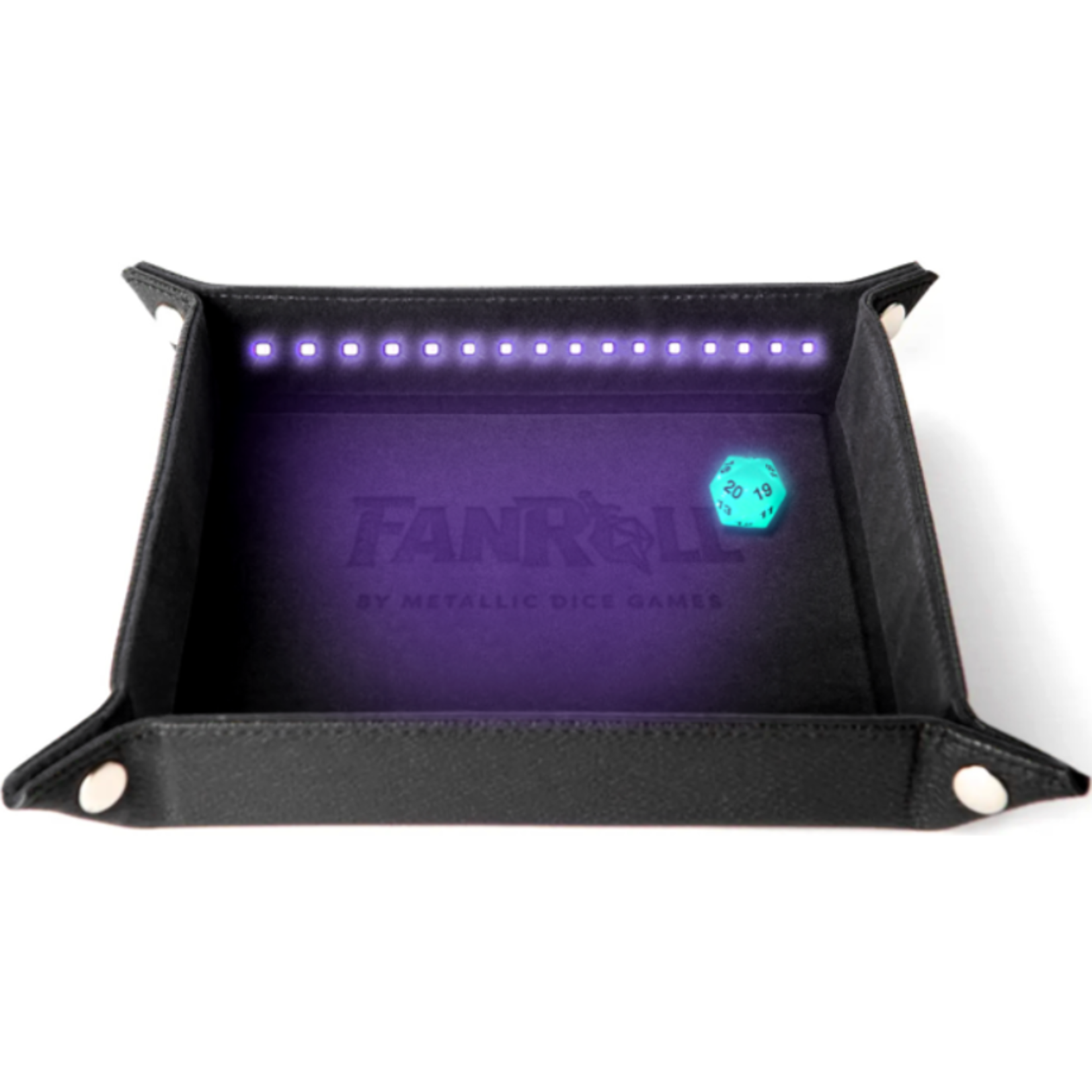 FanRoll Shadow Light: Dice Tray w/Black Light and Blacklight Reactive D20