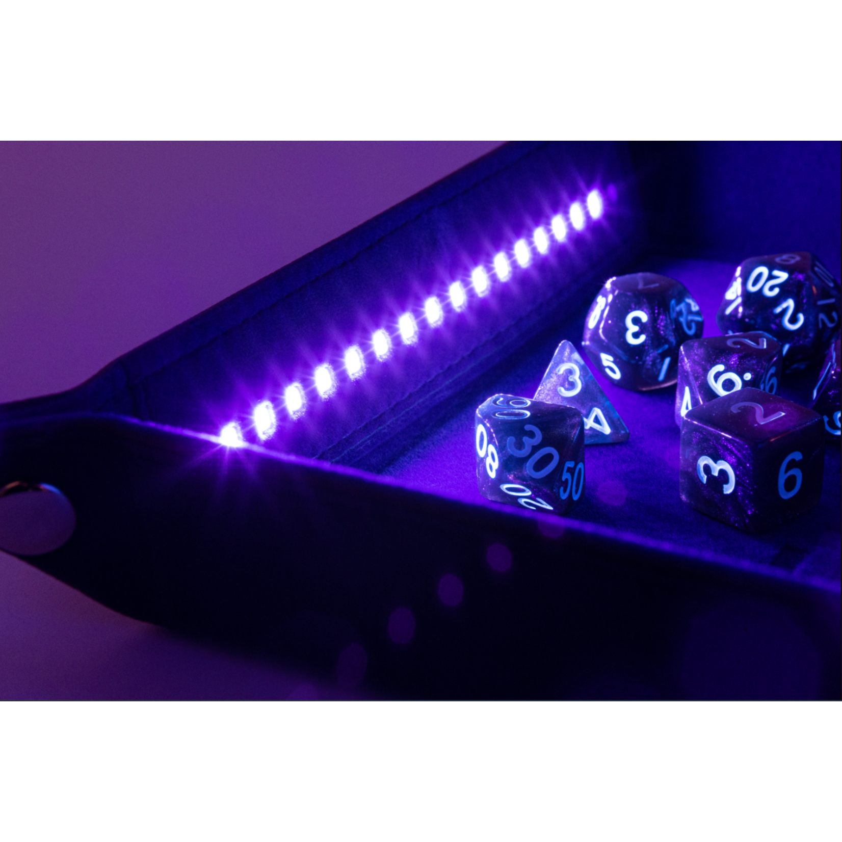 FanRoll Shadow Light: Dice Tray w/Black Light and Blacklight Reactive D20