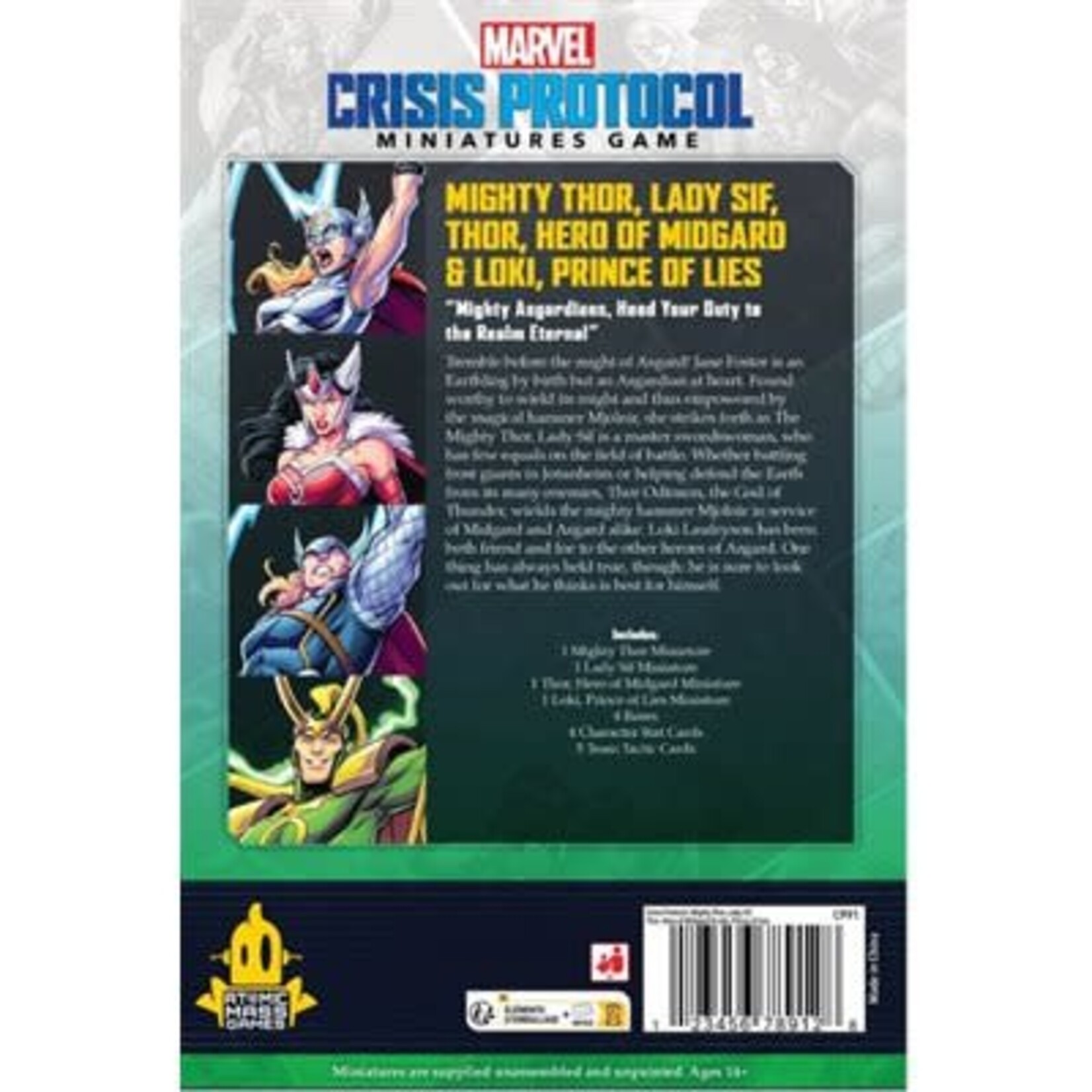 Mighty Thor, Lady Sif, Hero of MIdgard & Loki, Prince of Lies - Marvel: Crisis Procotol (ML)