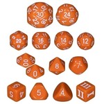 Impact Miniatures Orange Dice of Unusual Size 14-dice set for Dungeon Crawl Classics (DCC)