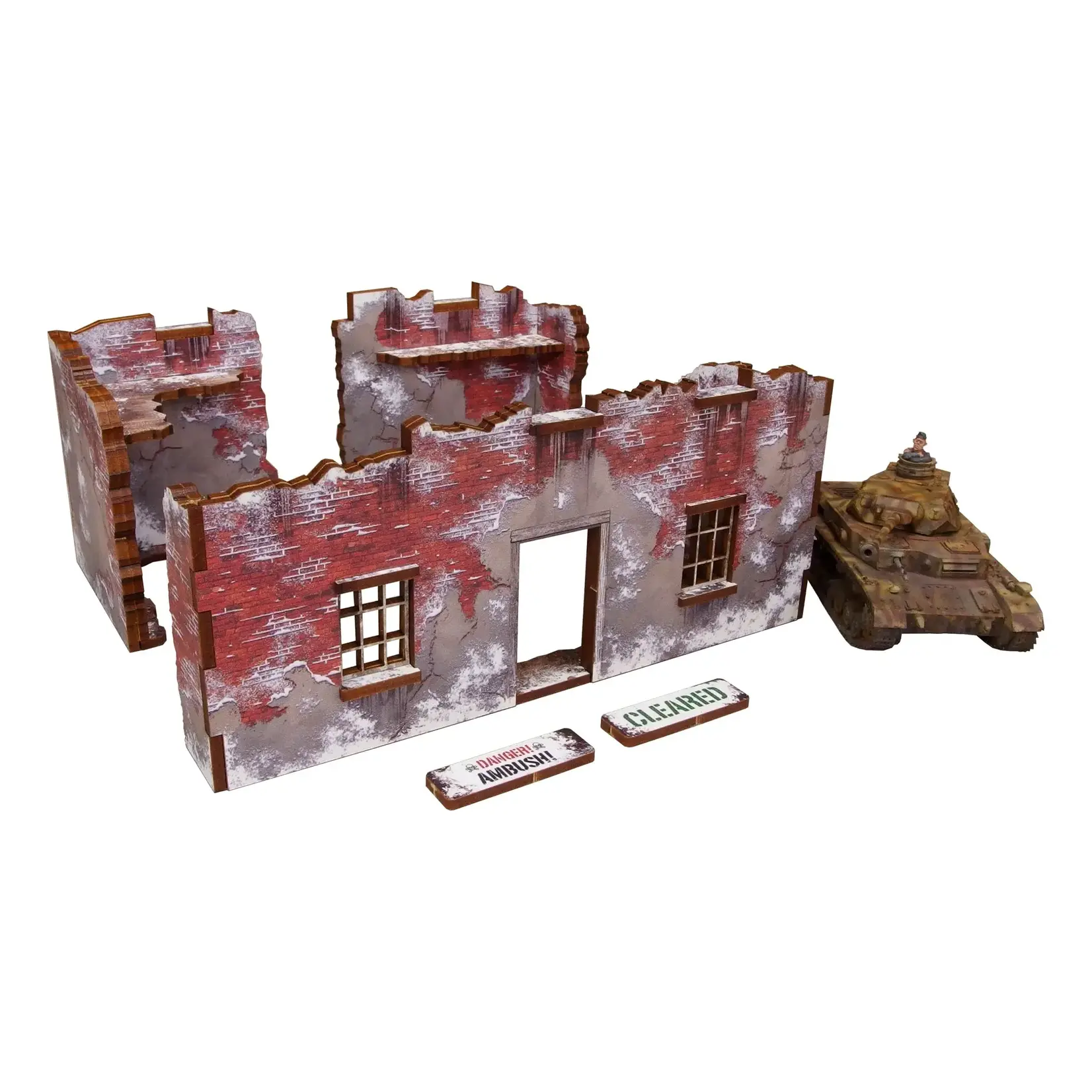 Micro Art Studio Pre-Painted WW2 Winter Ruin 1
