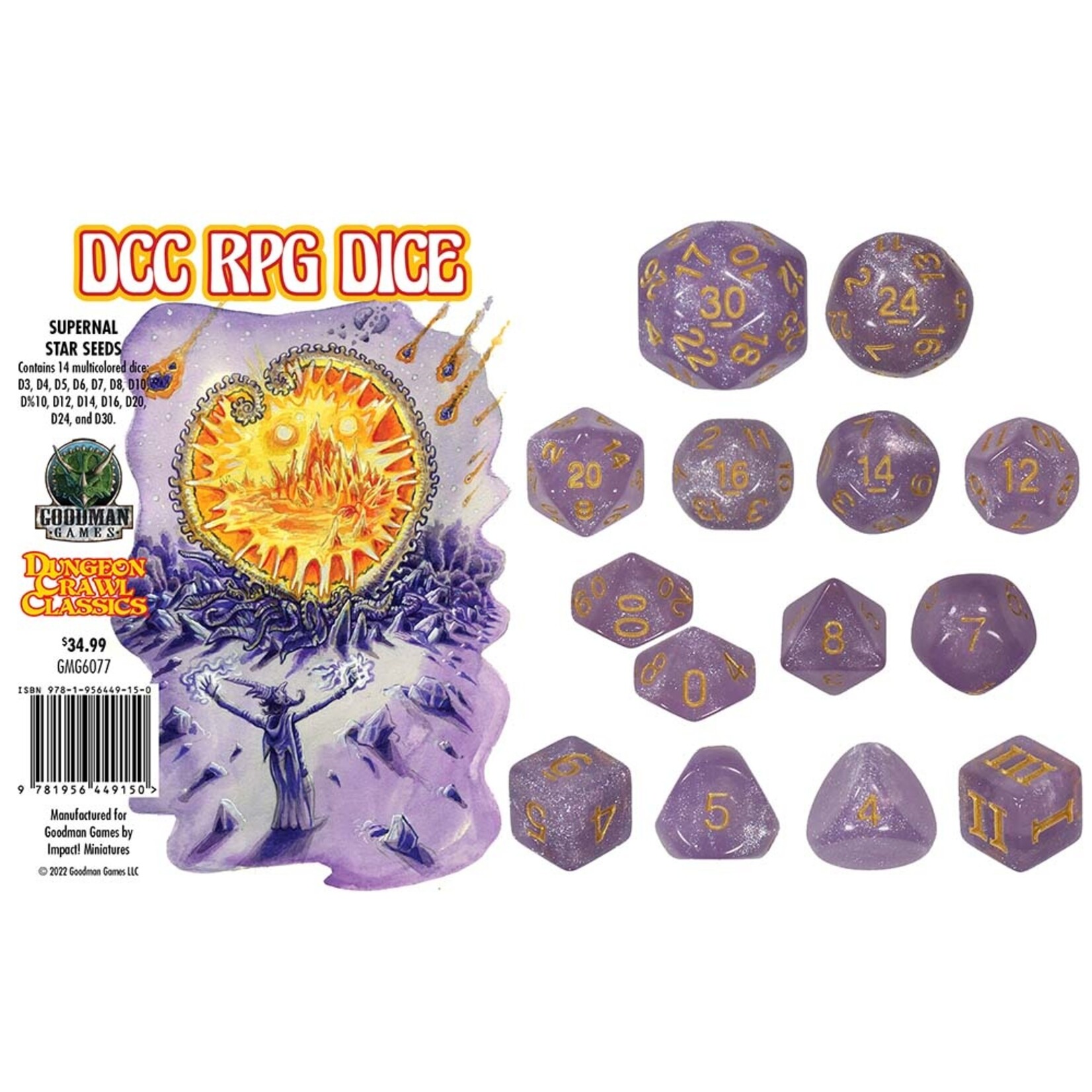 Goodman Games Supernal Star Seeds 14-dice set for Dungeon Crawl Classics (DCC)
