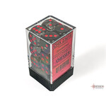 Translucent Smoke/red 16mm d6 Dice Block (12 dice)