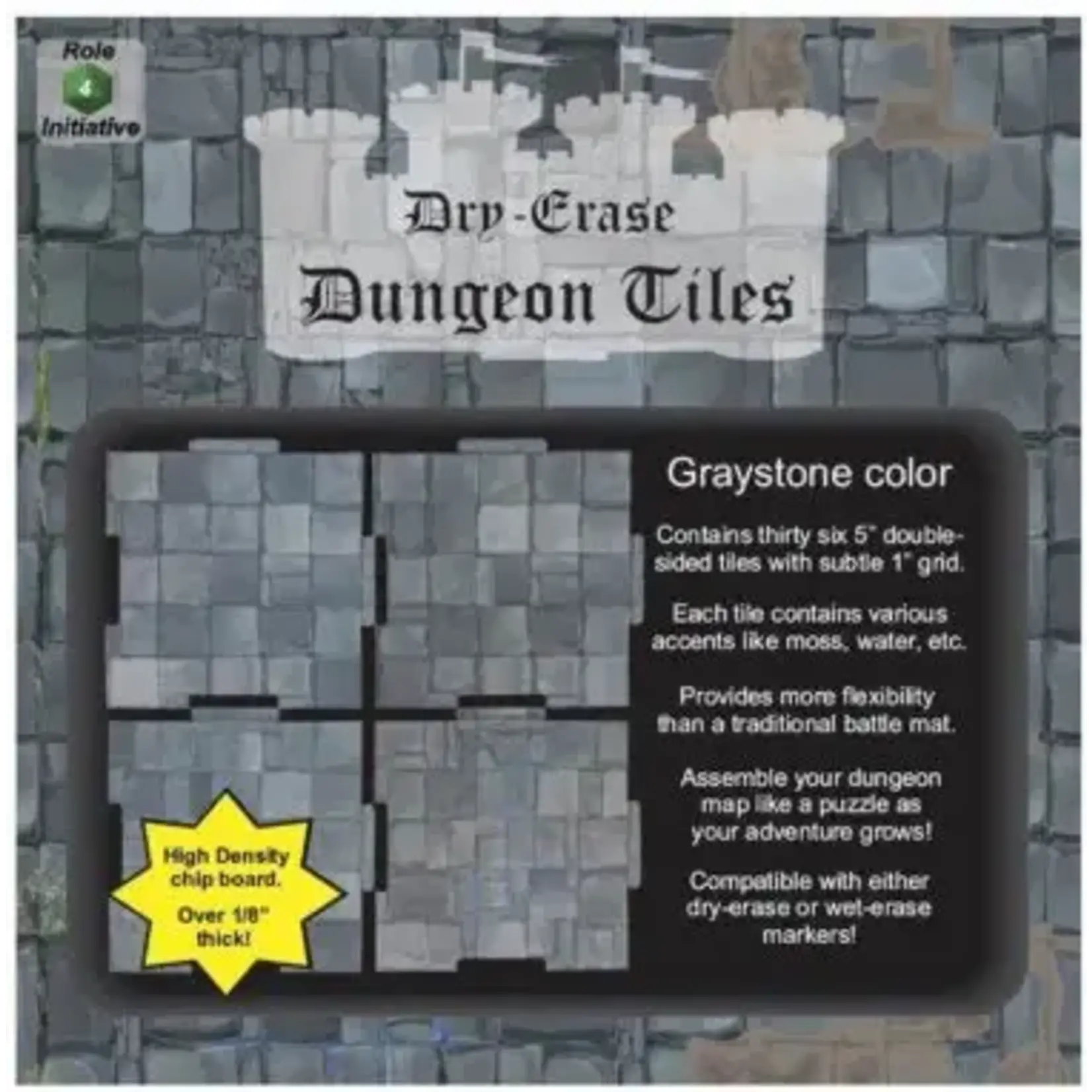 Dry-Erase Dungeon Tiles  5" Graystone