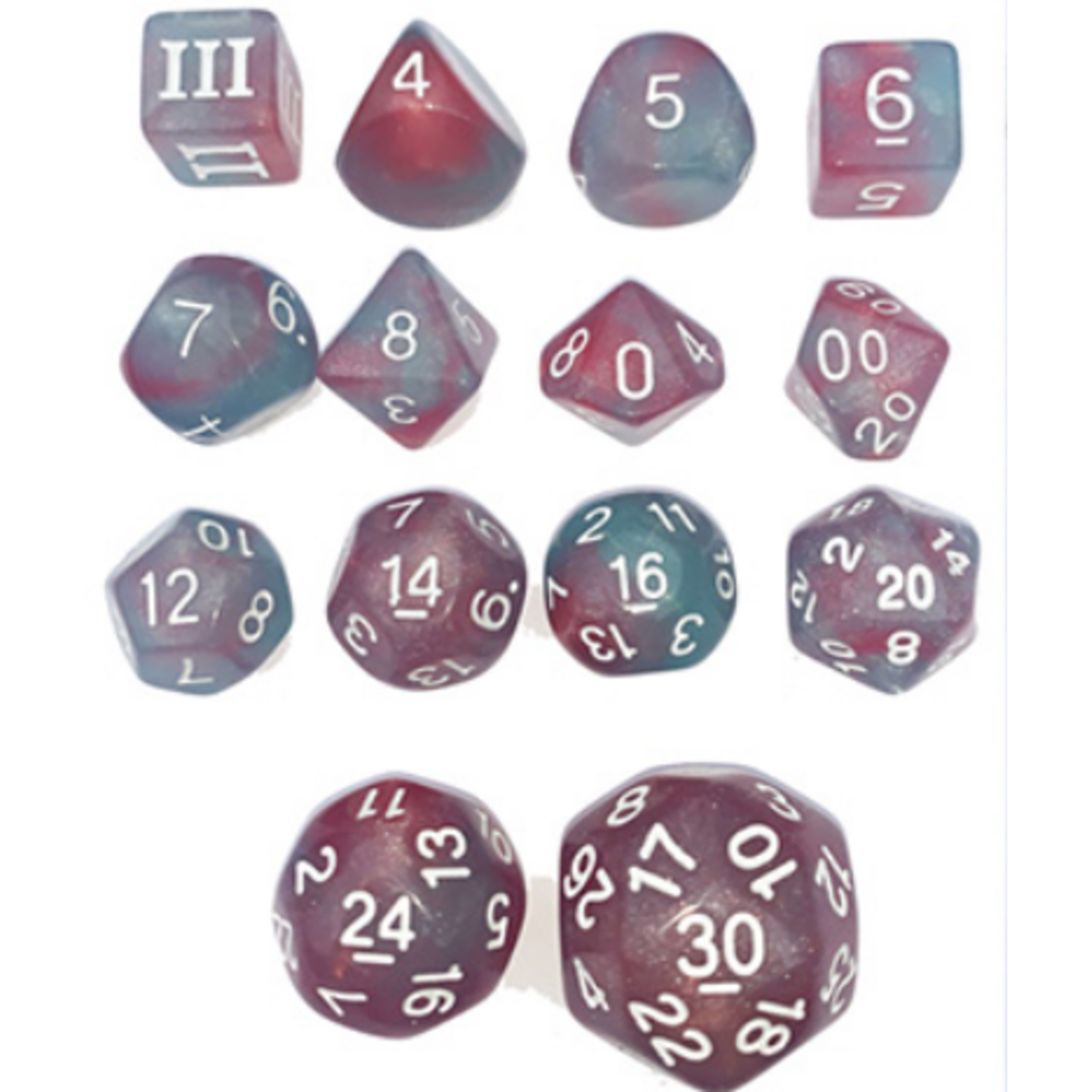 Impact Miniatures Polymorph Unleashed Arcana Dice 14-dice set for Dungeon Crawl Classics (DCC)