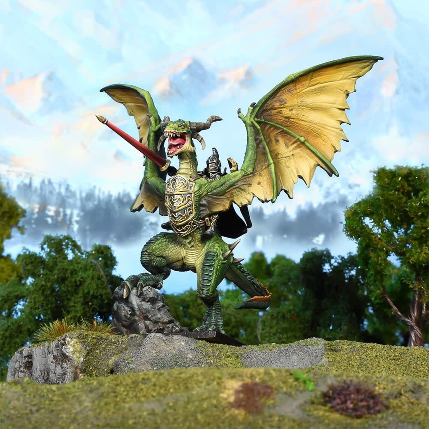 Mantic Elf Lord on Drakon - Elves - Kings of War